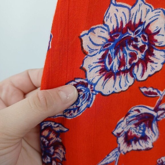 Billabong Orange Floral Shift Dress Women's XS Mini Boho Festival Hippie Beach - Picture 12 of 12